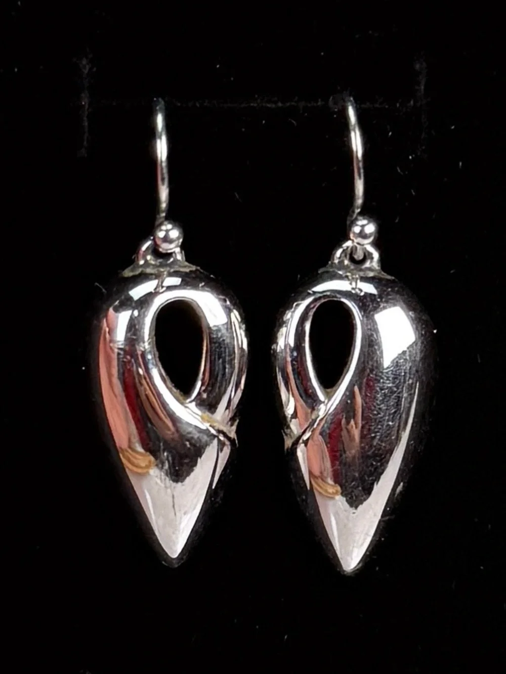 Elegant Silvertone Drop Pierced Earrings